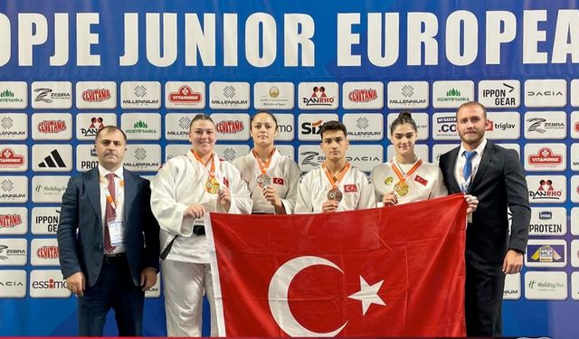 Genç judoculardan Üsküp’te 4 madalya birden