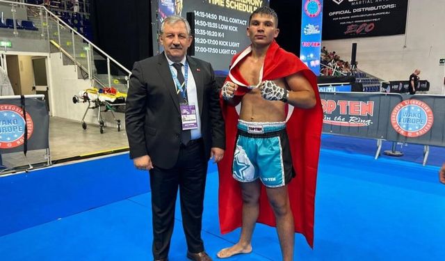 Ebubekir Polat Avrupa Kick Boks’ta altın kazandı