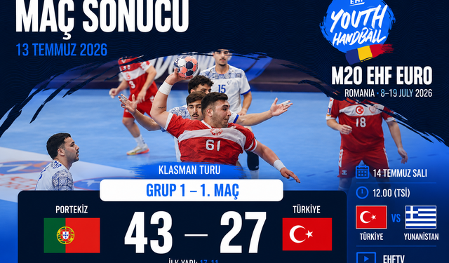 U20 Erkek Hentbol Millileri Portekiz'e Farklı Mağlup Oldu