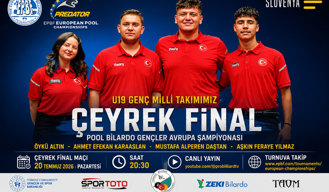 U19 Bilardo Milli Takımı çeyrek finalde
