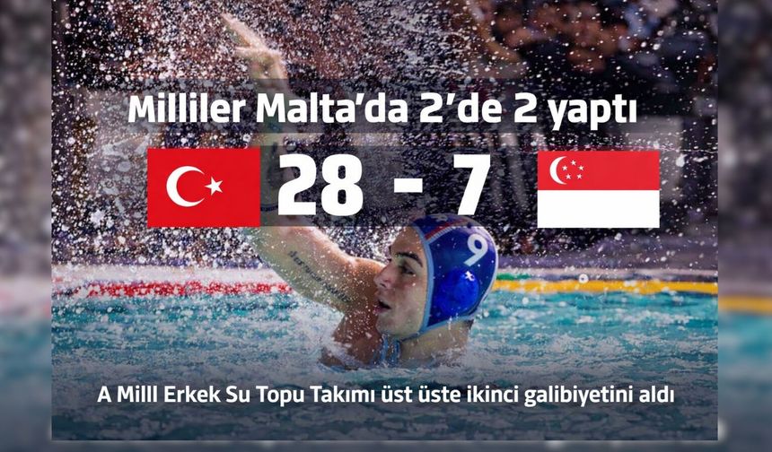 Su Topunda Milliler Malta’da 2’de 2 yaptı