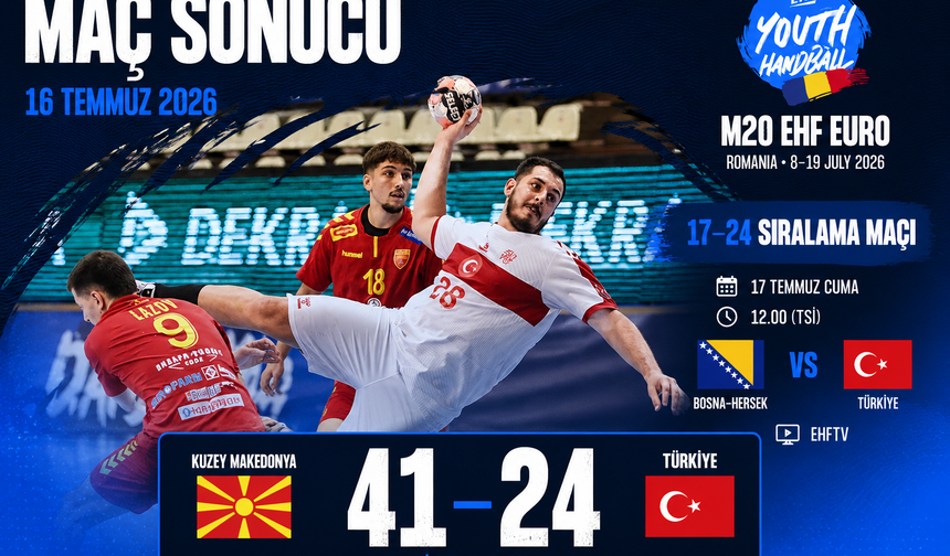 U20 Erkek Hentbol Milli Takımı Kuzey Makedonya'ya Mağlup Oldu