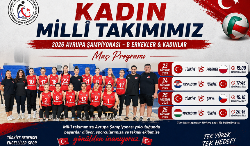 Oturarak Voleybol Kadın Milliler Avrupa Sahnesine Çıkıyor
