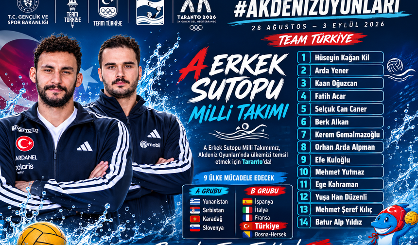 A Erkek Sutopu Milli Takımı Taranto’da Sahne Alacak