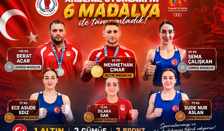 Milli Boksörler Akdeniz Oyunları’nı 6 Madalyayla Tamamladı