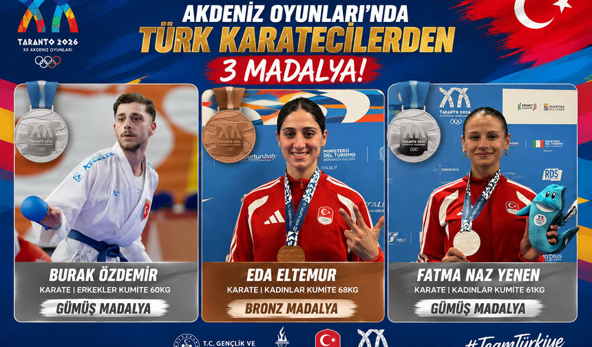 Türk Karateciler Taranto’da Üç Madalya Birden Kazandı